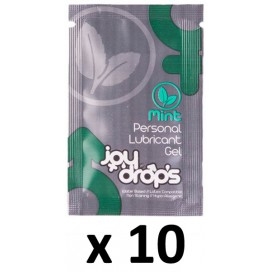 Joy Drops Embalagem de 10 vagens de lubrificante de sabor a menta de 5mL