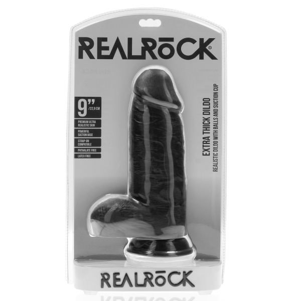 Dildo Extra Thick 18 x 7.5cm Schwarz