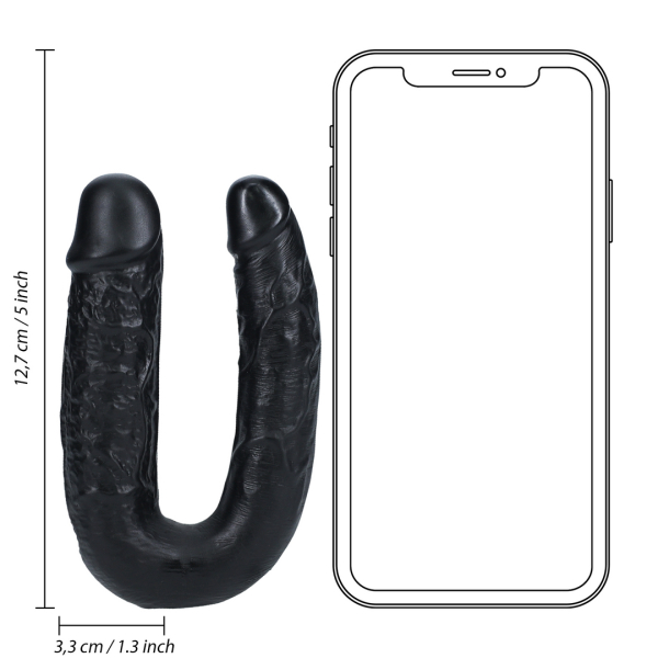 Doppeldildo U Shape 12 x 3cm Schwarz