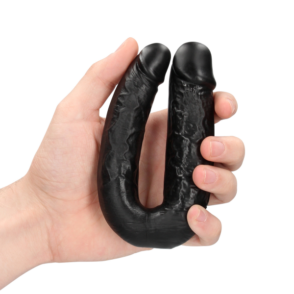 Dildo duplo em forma de U 12 x 3cm preto