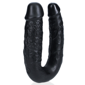 Real Rock Dildo doppio a forma di U 12 x 3 cm nero