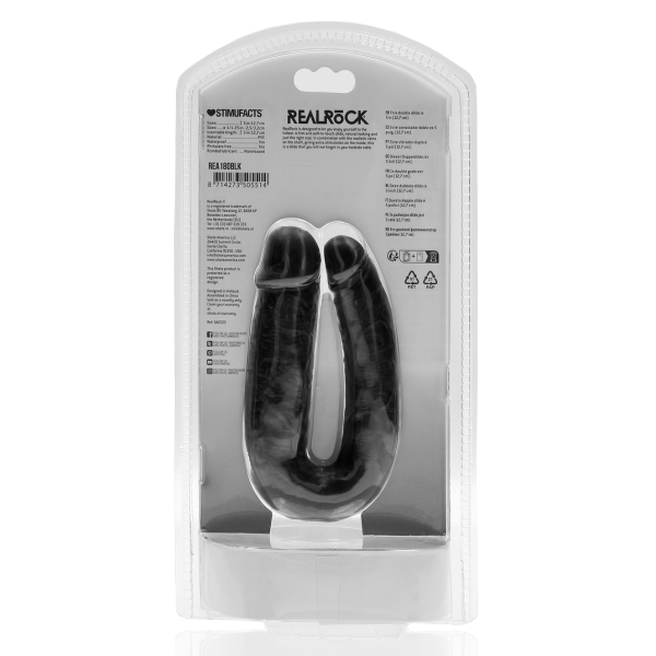 Double Dildo U Shape 12 x 3cm Black