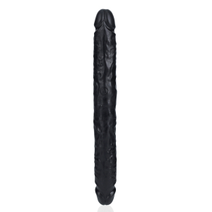 Real Rock Double Gode Straight Slim 30.5 x 3.5cm Noir