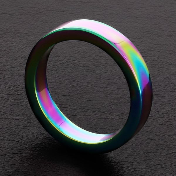 Anel de pénis de metal arco-íris 8mm