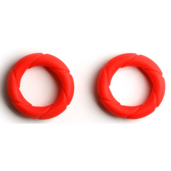 Lot de 2 Cockrings Silicone READY RINGS 28 mm Rouges