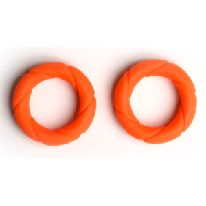 Sport Fucker Lot de 2 Anneaux péniens Silicone READY RINGS 28 mm Orange