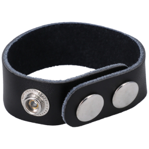 RockSolid by Doc Johnson The Leather 3 Snap - Leather Cockring