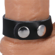 Adjustable leather cockring The Leather 3 Snap Black