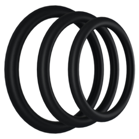 3er-Set Cockrings Gasket Schwarz