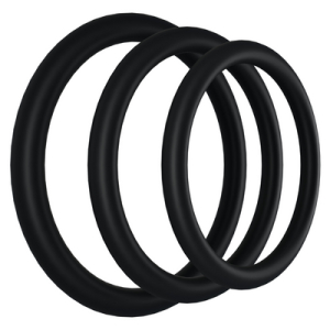 RockSolid by Doc Johnson Set of 3 Black Gasket Cockrings