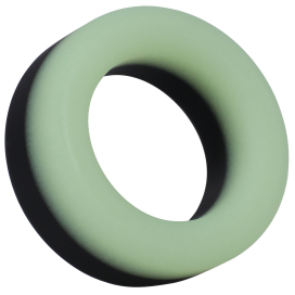 Anneau pénien en silicone Phosphorescent THE BIG O 32 mm Noir-Vert