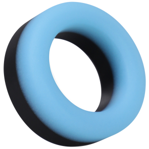 RockSolid by Doc Johnson Anneau pénien en silicone Phosphorescent THE BIG O 32 mm Noir-Bleu ciel