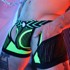 Breedwell Boxer Jock DICKMATIZED Breedwell Noir-Vert neon