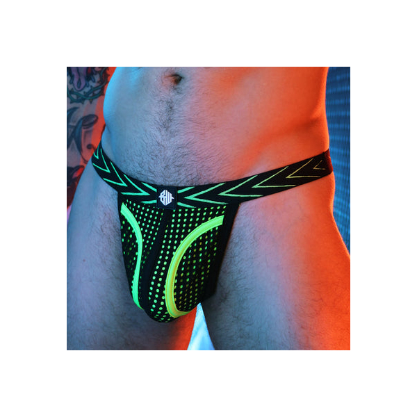 Dickmatized thong Black-Green neon