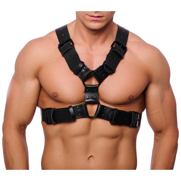 Right Black leather harness