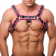 Premium Leather Harness Pink-Black