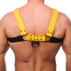 Snap Leather Harness Black-Yellow