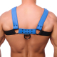 Snap Leather Harness Black-Blue