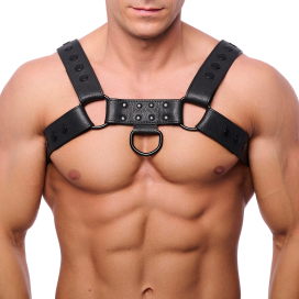 Snap Leder Harness Schwarz