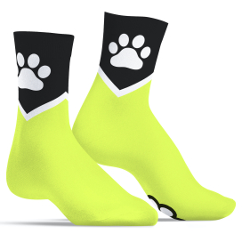 Kinky Puppy Socks Calcetines amarillos Fluo Paw Kinky Puppy