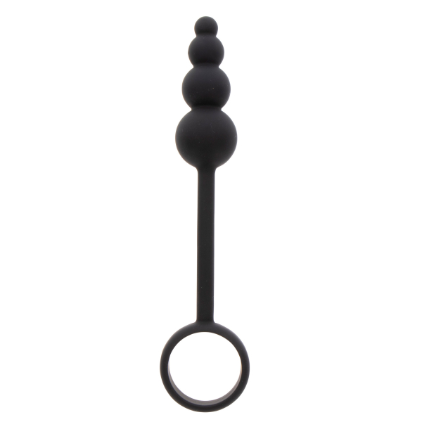 Cockring Plug anal Beads Ring 8.5 x 3.5 cm Noir