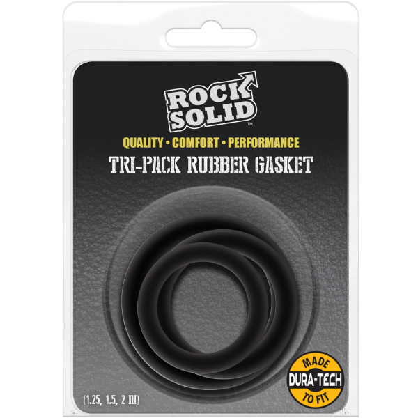 3er-Set Cockrings Gasket Schwarz