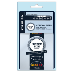 MISTER SIZE Préservatifs + Mesureur Mister Size Échantillon 3 tailles 53, 57 et 60mm