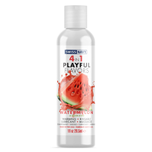 Swiss Navy Playful 4 in 1 Lubricant with Watermelon Flavor - 1 fl oz / 30 ml