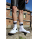 Chaussettes blanches Sk8erboy Deluxe Blanc-Noir