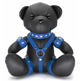 The Red Ours en cuir EDDY The BDSM Teddy Bear Bleu + Boite