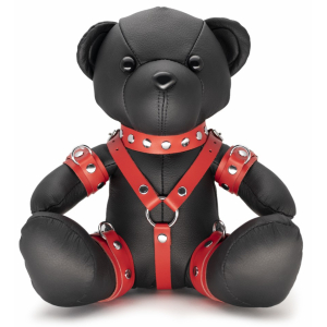 The Red Ours en cuir EDDY The BDSM Teddy Bear Rouge + Boite