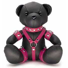 The Red Ours en cuir EDDY The BDSM Teddy Bear Rose + Boite