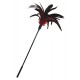 Red and black feather duster 57 cm