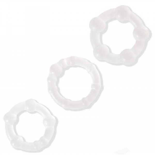 Set of 3 transparent Power Plus cock rings