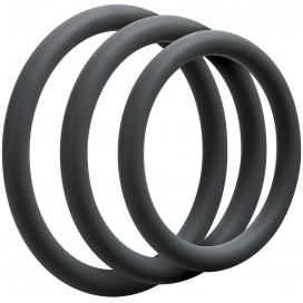 Optimale Set of 3 Thin Silicone Rings Grey