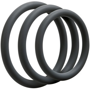 Optimale Set of 3 Thin Silicone Rings Grey