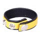 Rainbow Leather Cock Strap - Black & Yellow