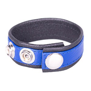 Kiotos Leather penis ring Blue and black