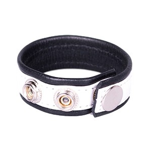 Kiotos Leather Cock Strap - Black & White