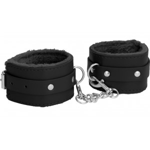 Ouch! Black Plush wrist cuffs