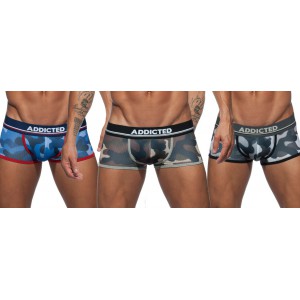 Addicted Camouflage Mesh Push Up Boxer Pack