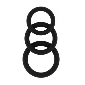 Lot de 3 anneaux péniens en silicone SONO N°25 Noirs