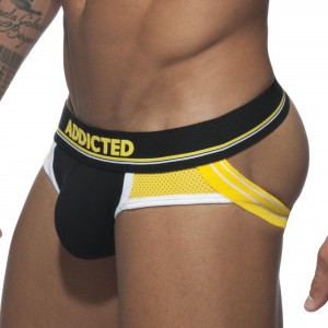 Addicted Jockstrap PUSH UP SPORT Black-Yellow