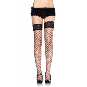 Leg Avenue Calze a rete con pizzo - Nero