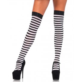 Striped stockings - Black / White
