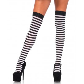 Leg Avenue Striped stockings - Black / White