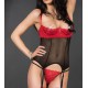 Bustier de encaje rojo en topless