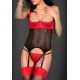 Bustier topless in pizzo rosso