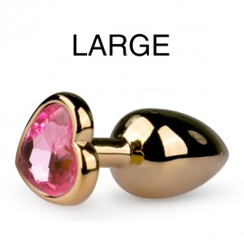 EasyToys Anal Collection Gold Heart Jewelry Plug - LARGE 8.2 x 3.8 cm