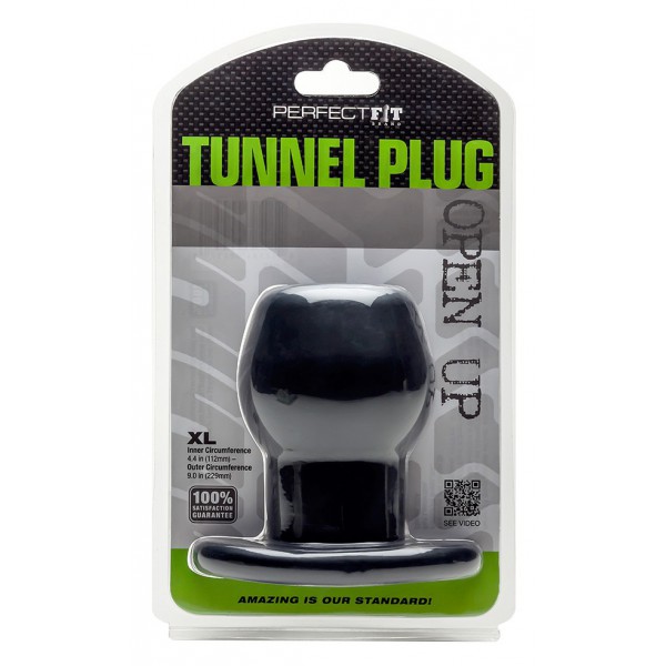 Ass Tunnel Plug Silicone Nero Extra Large 9 x 7 cm